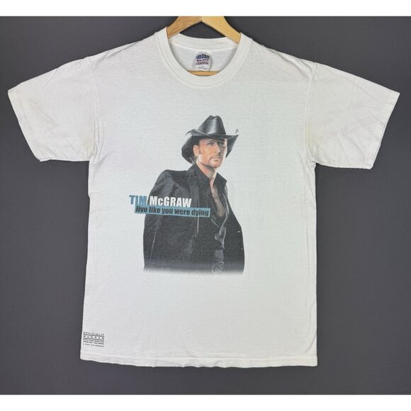 Vintage Y2K Tim McGraw Country Music Album Tour Promo Dancehall Doctors White T - Picture 1 of 16